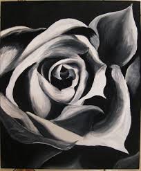 Black And White Still Life Oil Painting Black And White Rose By Shelby Rose Is An Oil Painting On A 20 X 24 Canvas Shelby S Bio States That She Is A Lover Of Co Fashion Painting Painting White Roses