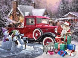 Pin By Melissa Holsinger On Santa I Still Believe Christmas Red Truck Christmas Paintings Christmas Scenes