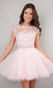 Short Prom Dresses Pink High Neck Beaded Applique See Through Cheap Junior Girls Graduation Dresses Party Dresses Home Party Gown Dress Dresses Cute Dresses