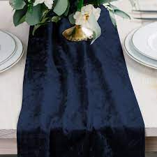 Navy blue table runner, lace table runner, wide stretch lace , 7 wide, wedding table runner , wedding lace hd2706. Velvet Table Runner Navy Blue The Knot Shop