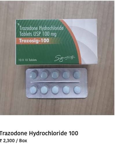 Trazodone 100 Mg Tablets at ₹ 2300/box | Trazodone Tablets in Surat | ID: 2854747501788