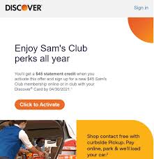 Both cards provide a $45 statement credit when you make at least $45 in sam's club purchases on the day of account opening. Discover Buy Sam S Club Membership 45 And Get 45 Doctor Of Credit
