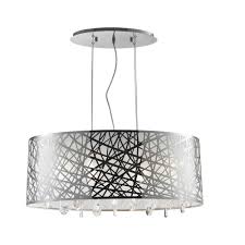 Worldwide Lighting Julie 6 Light Chrome Oval Drum Chandelier With Clear Crystal Shade W83182c29 The Home Depot