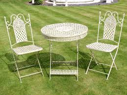 Metal chairs produced specifically for the project can be painted in desired color. Metal Out Door Garden Furniture Set Cream T42 Set Candle And Blue