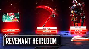 The embodiment of death itself has his own sickle with a curved handle and rounded blade. New Revenant Heirloom Animations In Apex Legends Season 9 Youtube