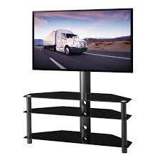 3 tier glass tv stand with mount. Swivel Floor Tv Stand With Mount 3 In 1 Flat Panel Height Adjustable Glass Entertainment Stand 32 65 Inch Tv 3 Tier Media Stand Tv Stands Aliexpress