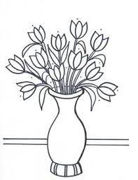 Celebrate Spring By Coloring Or Painting These Pretty Flowers In A Vase By Bunky Business Flower Vase Drawing Pretty Flower Drawing Flower Drawing Tutorials