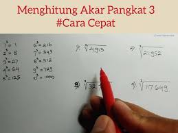 Saat kita menghitung perkalian dan pembagian di excel, maka kita juga akan berkaitan dengan rumus pangkat atau serta akar kuadrat, pangkat 3, 4, 5, 6, dan seterusnya. Menghitung Akar Pangkat 3 Cara Cepat Matematika Sd Mi Facebook
