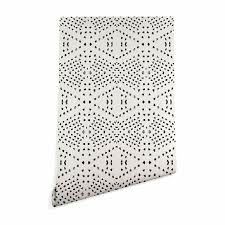 Black And White Boho Peel And Stick Wallpaper Tile Matte Peel And Stick Wallpaper Panel With Images Peel And Stick Wallpaper Wallpaper Panels Boho Tiles