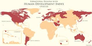 Subnational Regions With Hdi Over 0 8 Human Development Index Human Development Map