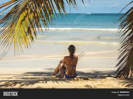 Gorgeous hotels and resorts on the caribbean. Traveler Girl Relaxing Image Photo Free Trial Bigstock