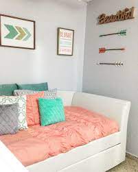 Make your bedroom your own sanctuary with our design bedroom furniture and accessories. Coral Teal Grey And Gold Teal Girls Rooms Tween Girl Bedroom Coral Bedroom