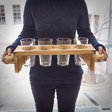 Had some problems with the editing, not so good at this yet. Burnt Wooden Beer Flight Tray With 4 Glasses Beer Flight Tray Beer Tasting Beer Flight