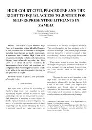 Government of nepal act 2004 (1948). Pdf High Court Civil Procedure And The Right To Equal Access To Justice For Self Representing Litigants In Zambia