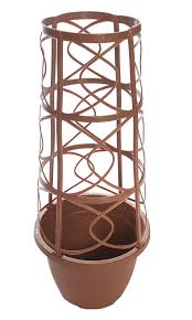 A pot that is too large may cause damage to the developing roots, while a pot that is too small does not give the flower or plant sufficient water or. Round Plastic Plant Pot With Obelisk Trellis Uk Garden Products