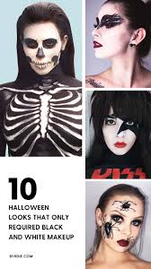 Black And White Halloween Makeup Ideas 5 Halloween Looks That Only Require Black And White Makeup Black And White Makeup White Makeup Black And White Costume