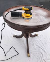 As a teak coffee table ages, it may lose some of the original luster that made it such an attractive once you are ready, you can start sanding the table. Refinishing A Table How I Brought My Beat Up End Table Back To Life Driven By Decor