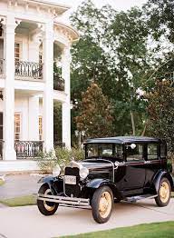 A Fitzgerald Fantasy Weddings In Houston Styled Shoot Antique Cars Country Theme Wedding Wedding Transportation