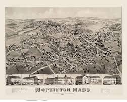 Hopkinton Massachusetts 1880 Birds Eye ...