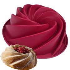 Hot Sale Swirl Bundt Ring Jelly Silicone Pastry Cake Mould Mold Baking Tins Pans Random Colors Wish Cake Molds Silicone Cake Mold Cake Bakeware