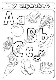 Recognize letters of the alphabet in nonsequential order. My Alphabet Letters A B C Food Esl Worksheet By Asia1978