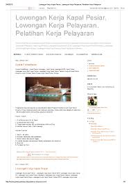 Kapal ini mencari ikan selama 2 sampai 3 hari kemudian mendarat kembali di pelabuhan semula. Pdf 0856 4347 4222 Lowongan Kerja Kapal Pesiar Kerja Kapal Pesiar Terbaru Lowongan Kerja Kapal Pesiar Academia Edu
