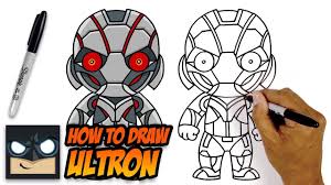 How To Draw Ultron The Avengers Step By Step Tutorial Easy Cartoon Drawings Drawings Drawing Tutorial