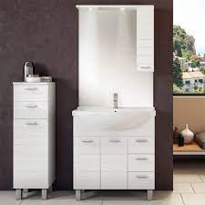 Ti garantiamo il giusto acquisto, ci lavoriamo tutti i giorni. Mobile Bagno A Terra 85 Cm Incluso Di Specchiera Con Faretti A Ledi Rigo1