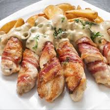 Bastoncini Di Pollo E Pancetta Con Salsa Al Gorgonzola Assolutamente Da Provare Rezept Rezepte Essen Leckeres Essen