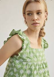 Rare Anthropologie Darlene Eyelet Blouse in Green by Greylin ~ Sz L