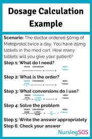 Dosage Calculation Example Problem Nursing Students