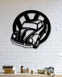 Vw Beetle Car Metal Wall Deco New Beetle Metal Art Wall Etsy Metal Wall Art Metal Wall Decor Wall Design