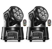 U`King Luz de cabeça móvel RGBW Iluminação de palco luzes de DJ 7 x 10 W  refletor de feixe de LED 9/14 CH luz de lavagem com DMX e som ativado para  ...