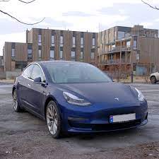 tesla model 3 long range in deep blue tesla model tesla dream cars