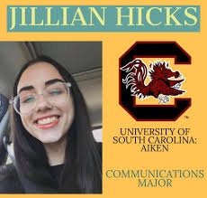 My name is Jillian Paige Hicks. Throughout my high school experience, I  have been in 4-H, Model United Nations, Augusta Red Cross Youth Board,  National Art Honor Society, Beta Club, and National