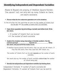 6 Ee 9 Identifying Independent And Dependent Variables How To Memorize Things Math Expressions Common Core Math Activities