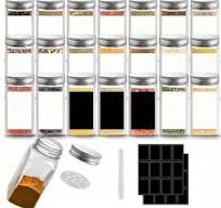 12-Pack/24-Pack Clear Plastic Jars with Silvery Lids, 5.6 Ounces  (Approximately 160 Grams) Storage Containers * Pens And Label Paper,  Suitable for Filling Square Empty Plastic Jars for Dry Food, ...