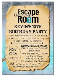 Parties with kids under 12 can call ahead to learn more about special accommodations. Escape Room Birthday Party Invitations Kids Birthday Party Invitations Kids Kids Invitations Escape Room