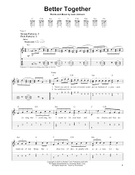 Chords used in this song. Better Together By Jack Johnson Easy Guitar Tab Guitar Instructor