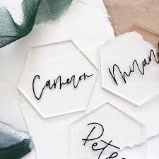 Clear Acrylic Place Cards Place Cards Modern Wedding Decor Wedding Place Cards
