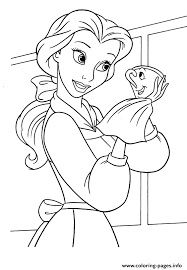 Print now > stats on this coloring page. Belle Cleaning Chip Disney Princess F719 Coloring Pages Printable