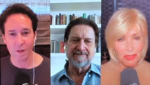 At the end of a media broadcast: "And for Randy Roe, I'm Dana Doe". Forget  gender. How do we parse this? I think of it as broadcast-speak shorthand  for "For Randy Roe