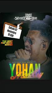 CONCIERTO YOHAN DIZ 🎙️🎸🥁🎶, S 2 Nov, 18:30 h🎶🎶🎶, Aunque en Savage ya  no necesita presentación, a los que aún no tengáis el placer os diré que no  os perdáis este sábado a esta gran banda y la pedazo de ...