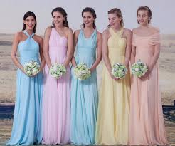 Convertible Chiffon Bridesmaid Dress Designer Bridesmaid Dresses Wedding Guest Gowns Pastel Bridesmaid Dresses