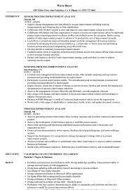 process improvement analyst resume