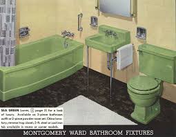 the color green in kitchen and bathroom