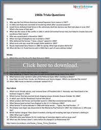 To download and print the trivia questions. 60s Printable Trivia Questions And Answers Lovetoknow Trivia Questions And Answers Trivia Questions Trivia