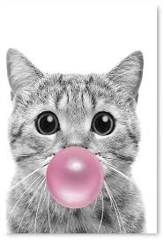 Free for commercial use high quality images Awkward Styles Cat Blowing Bubble Gum Poster Animal Printed Poster Art Pink Poster Decor Funny Cat Decor Gifts Cute Wall Art Ideas Kids Room Decor Gifts For Girls Gifts For Boys Birthday