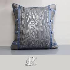 璞栎家居蓝色树纹抱枕中式扣子抱枕样板房抱枕 pillows rugs and carpet cushions