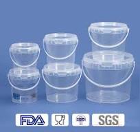 Custom Logo Iml Printing Container Small Food Safe Plastic Candy Buckets FDA Certified Airtight Clear Biscuit Bucket with Lid Handle